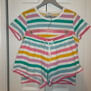 J. Crew Multicolor Striped Lounge Set